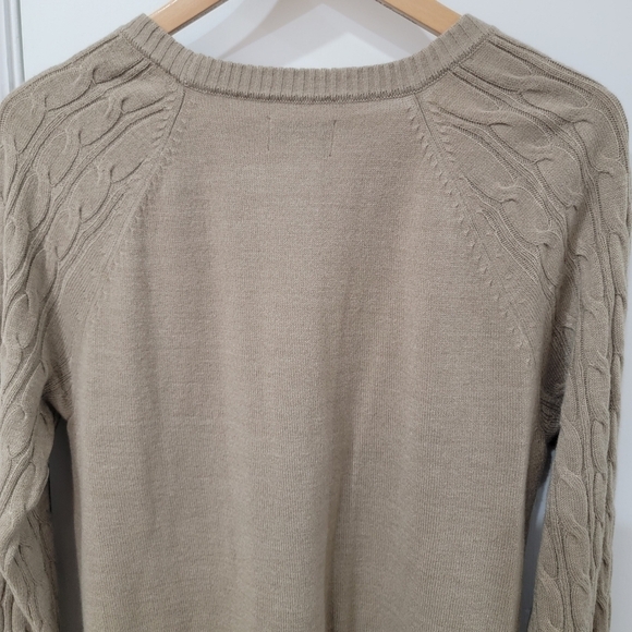 Croft & Barrow Crew Neck Sweater Long Sleeve Ribbed Tan Size Medium - Picture 7 of 14